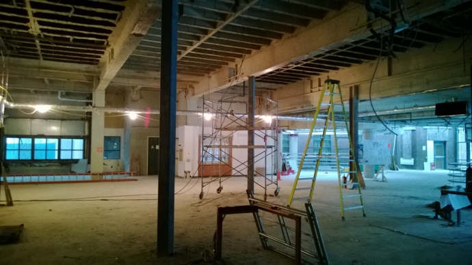 new structural column to support demolition in Flavelle House