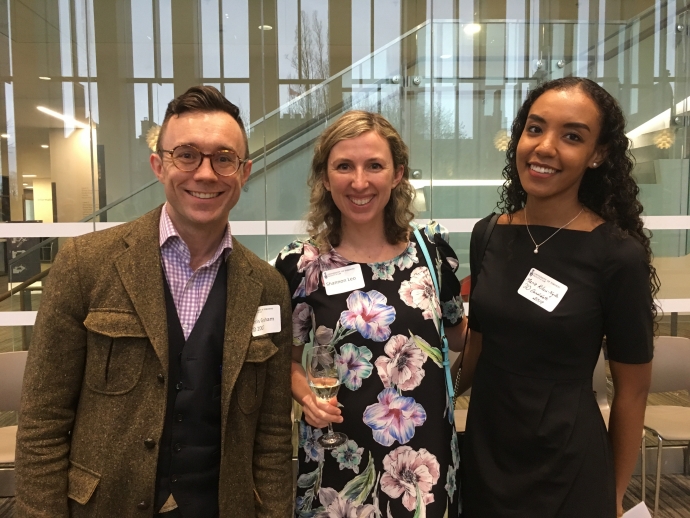 Alumni Chris Graham, and Shannon Leo with law student Marie Kiluu-Ngila