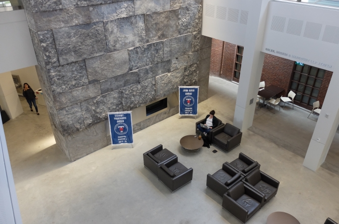 Intramural banners on display in Osler Atrium