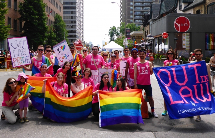 Faculty of Law's group photo at the 2014 Pride Parade