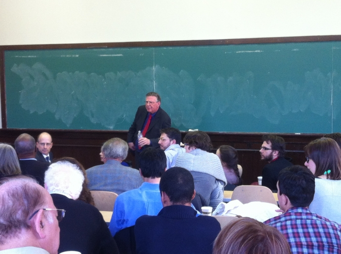 Professor Robert W. Gordon in front of audience