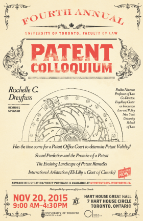 vintage style poster of patent law colloquium for 2015 