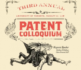 Vintage style poster for the 2014 Patent Law Colloquium
